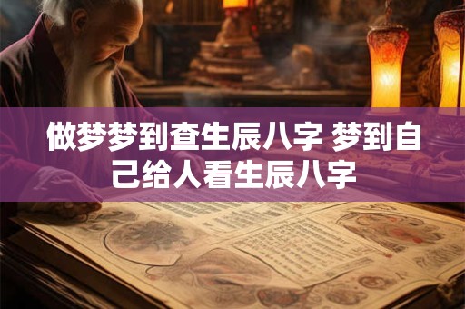 做梦梦到查生辰八字 梦到自己给人看生辰八字