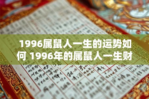 1996属鼠人一生的运势如何 1996年的属鼠人一生财运如何
