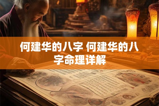 何建华的八字 何建华的八字命理详解