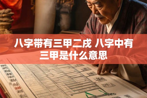 八字带有三甲二戌 八字中有三甲是什么意思