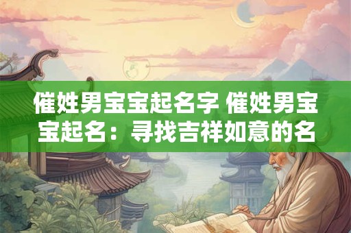 催姓男宝宝起名字 催姓男宝宝起名:寻找吉祥如意的名字 催姓男宝宝起名字 催姓男宝宝起名:寻找吉祥如意的名字