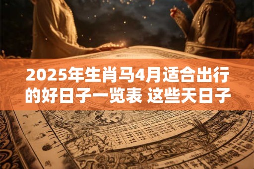 2025年生肖马4月适合出行的好日子一览表 这些天日子吉利