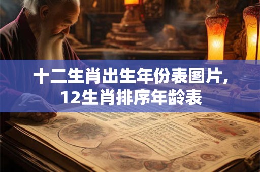 十二生肖出生年份表图片,12生肖排序年龄表