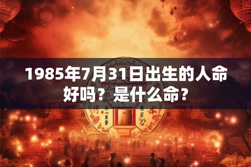 1985年7月31日出生的人命好吗？是什么命？