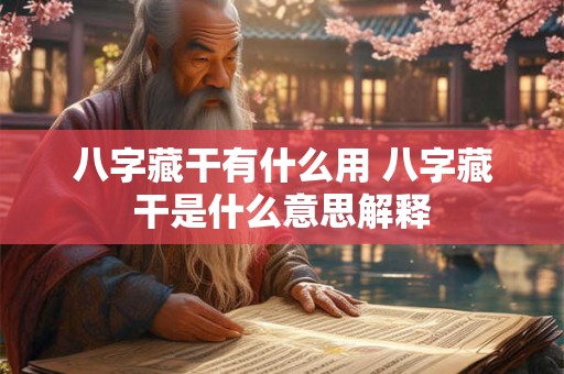 八字藏干有什么用 八字藏干是什么意思解释