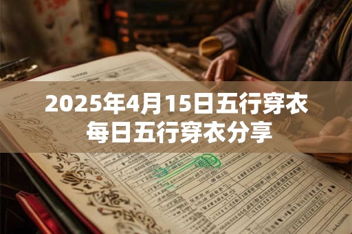 2025年4月15日五行穿衣 每日五行穿衣分享