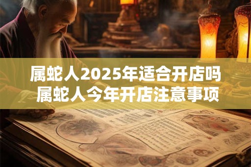 属蛇人2025年适合开店吗 属蛇人今年开店注意事项