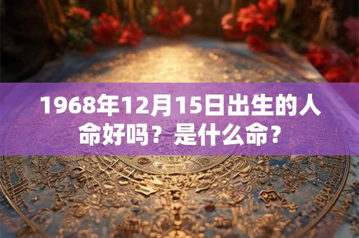1968年12月15日出生的人命好吗？是什么命？
