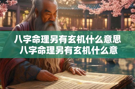 八字命理另有玄机什么意思 八字命理另有玄机什么意思啊