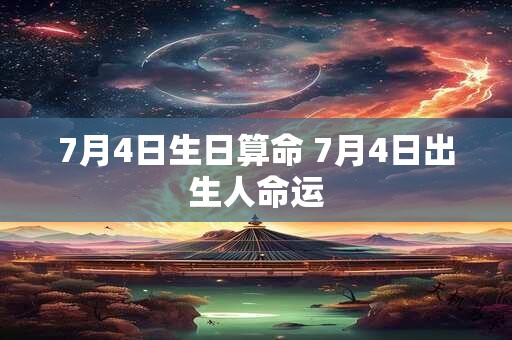 7月4日生日算命 7月4日出生人命运