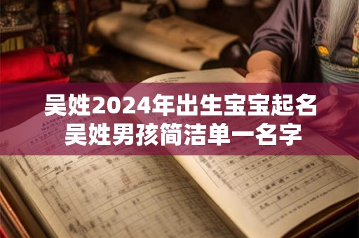 吴姓2024年出生宝宝起名 吴姓男孩简洁单一名字
