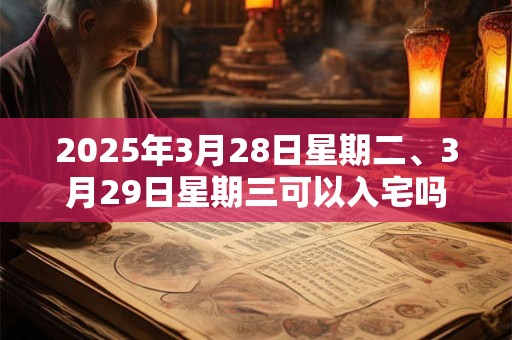 2025年3月28日星期二、3月29日星期三可以入宅吗