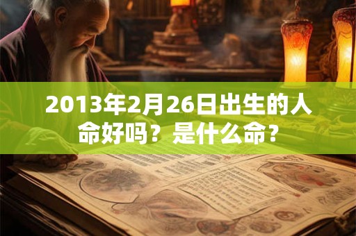2013年2月26日出生的人命好吗？是什么命？