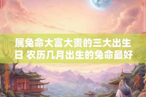 属兔命大富大贵的三大出生日 农历几月出生的兔命最好
