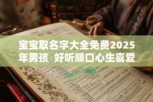 宝宝取名字大全免费2025年男孩  好听顺口心生喜爱