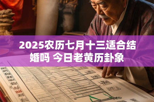 2025农历七月十三适合结婚吗 今日老黄历卦象