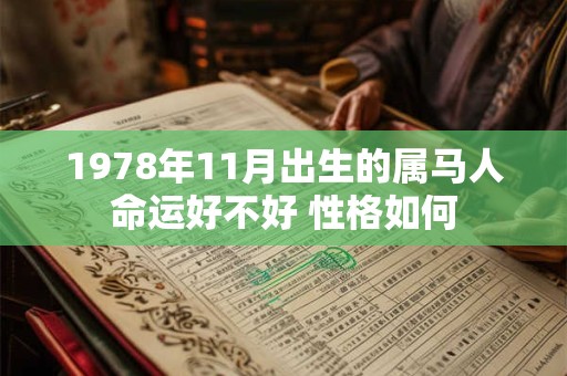 1978年11月出生的属马人命运好不好 性格如何