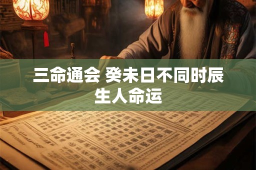 三命通会 癸未日不同时辰生人命运