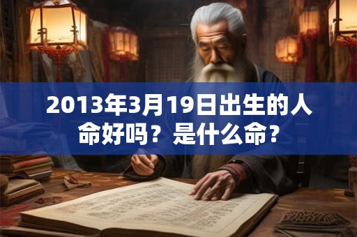 2013年3月19日出生的人命好吗？是什么命？