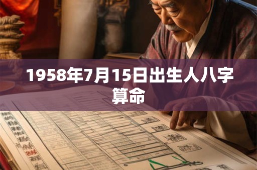 1958年7月15日出生人八字算命
