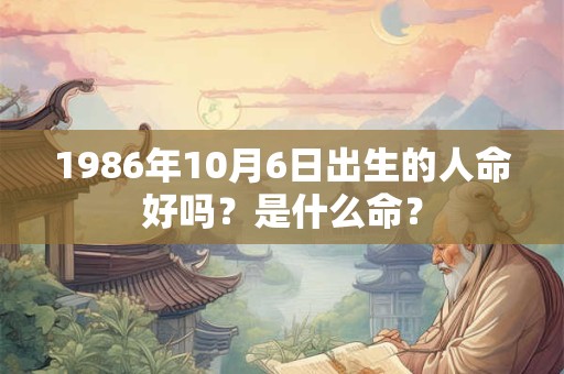 1986年10月6日出生的人命好吗？是什么命？