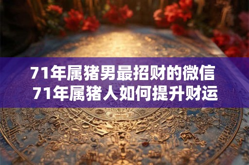 71年属猪男最招财的微信 71年属猪人如何提升财运