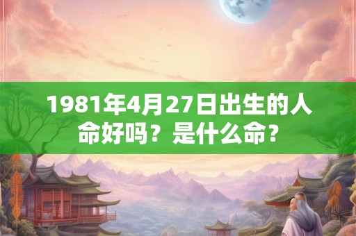 1981年4月27日出生的人命好吗？是什么命？