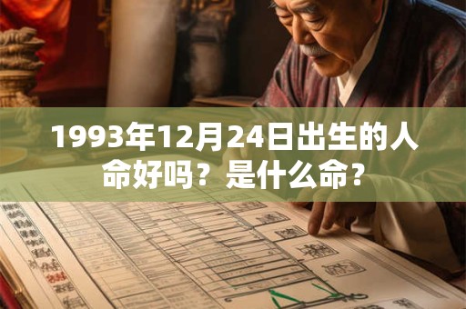 1993年12月24日出生的人命好吗？是什么命？