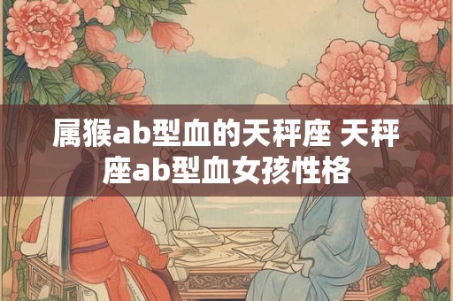 属猴ab型血的天秤座 天秤座ab型血女孩性格