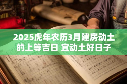 2025虎年农历3月建房动土的上等吉日 宜动土好日子