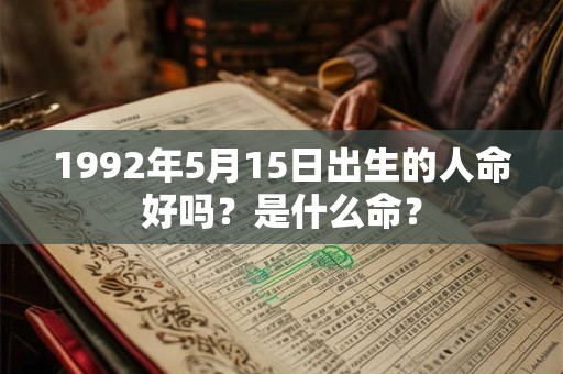 1992年5月15日出生的人命好吗？是什么命？