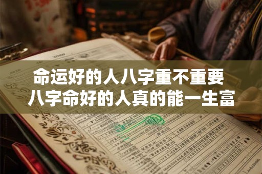命运好的人八字重不重要 八字命好的人真的能一生富贵吗