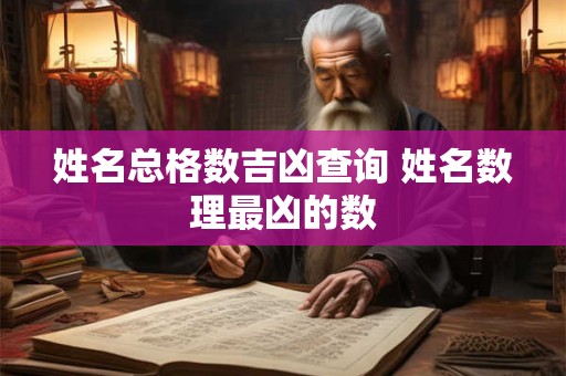 姓名总格数吉凶查询 姓名数理最凶的数