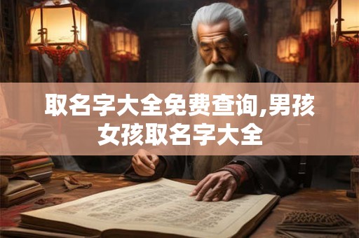 取名字大全免费查询,男孩女孩取名字大全