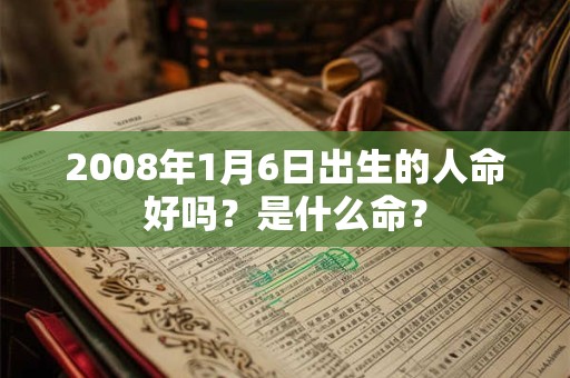 2008年1月6日出生的人命好吗？是什么命？