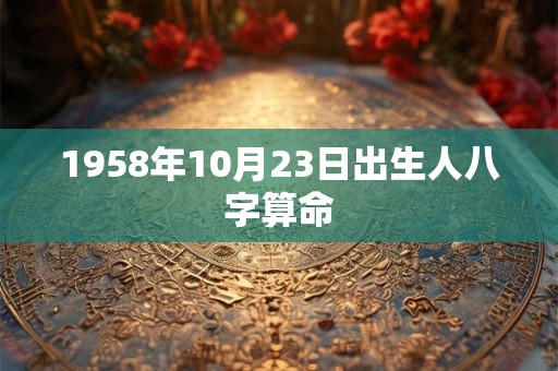 1958年10月23日出生人八字算命