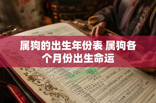 属狗的出生年份表 属狗各个月份出生命运