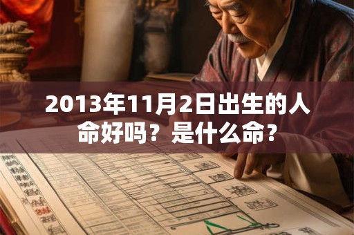 2013年11月2日出生的人命好吗？是什么命？