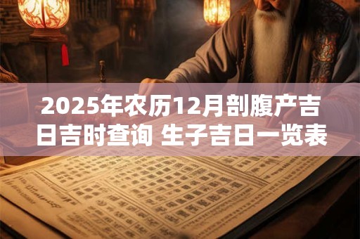 2025年农历12月剖腹产吉日吉时查询 生子吉日一览表