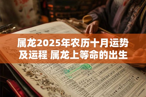 属龙2025年农历十月运势及运程 属龙上等命的出生时辰