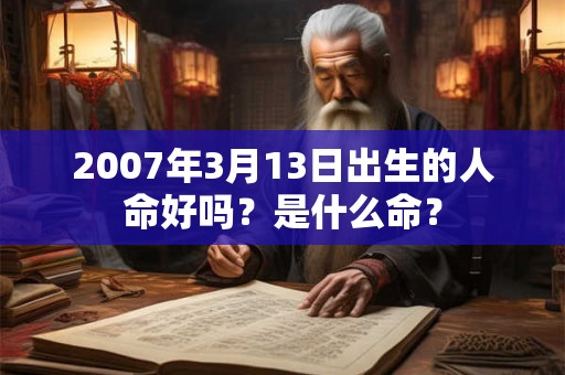 2007年3月13日出生的人命好吗？是什么命？