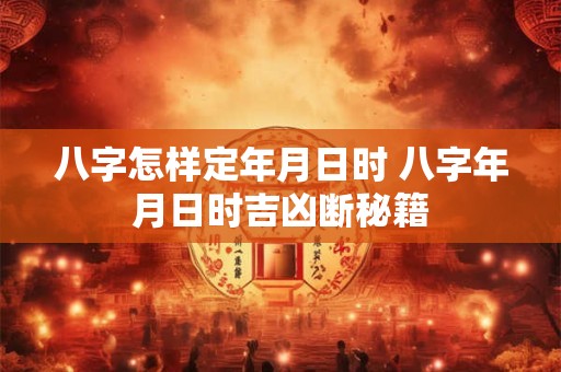 八字怎样定年月日时 八字年月日时吉凶断秘籍