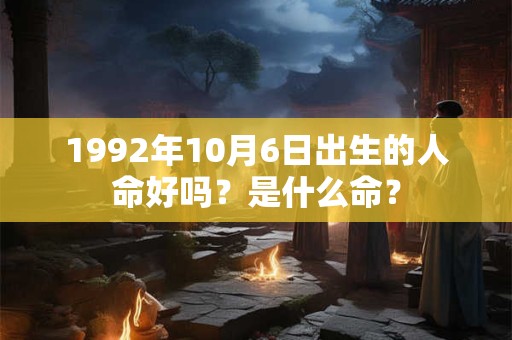 1992年10月6日出生的人命好吗？是什么命？