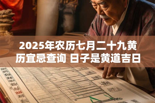2025年农历七月二十九黄历宜忌查询 日子是黄道吉日吗
