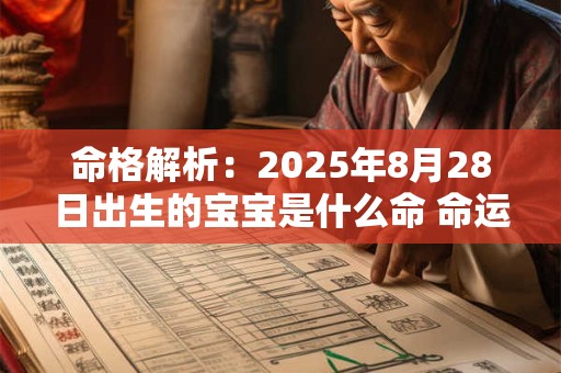 命格解析：2025年8月28日出生的宝宝是什么命 命运好吗