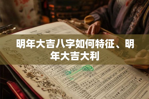 明年大吉八字如何特征、明年大吉大利