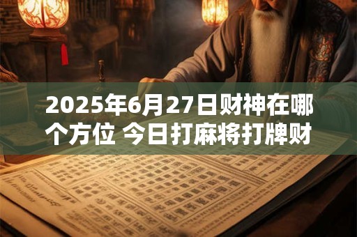 2025年6月27日财神在哪个方位 今日打麻将打牌财神方位！