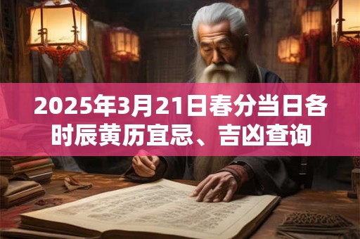 2025年3月21日春分当日各时辰黄历宜忌、吉凶查询