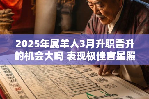 2025年属羊人3月升职晋升的机会大吗 表现极佳吉星照耀