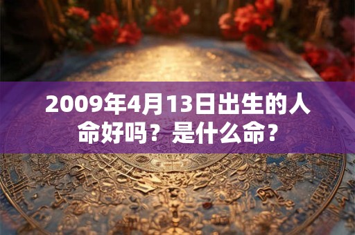 2009年4月13日出生的人命好吗？是什么命？